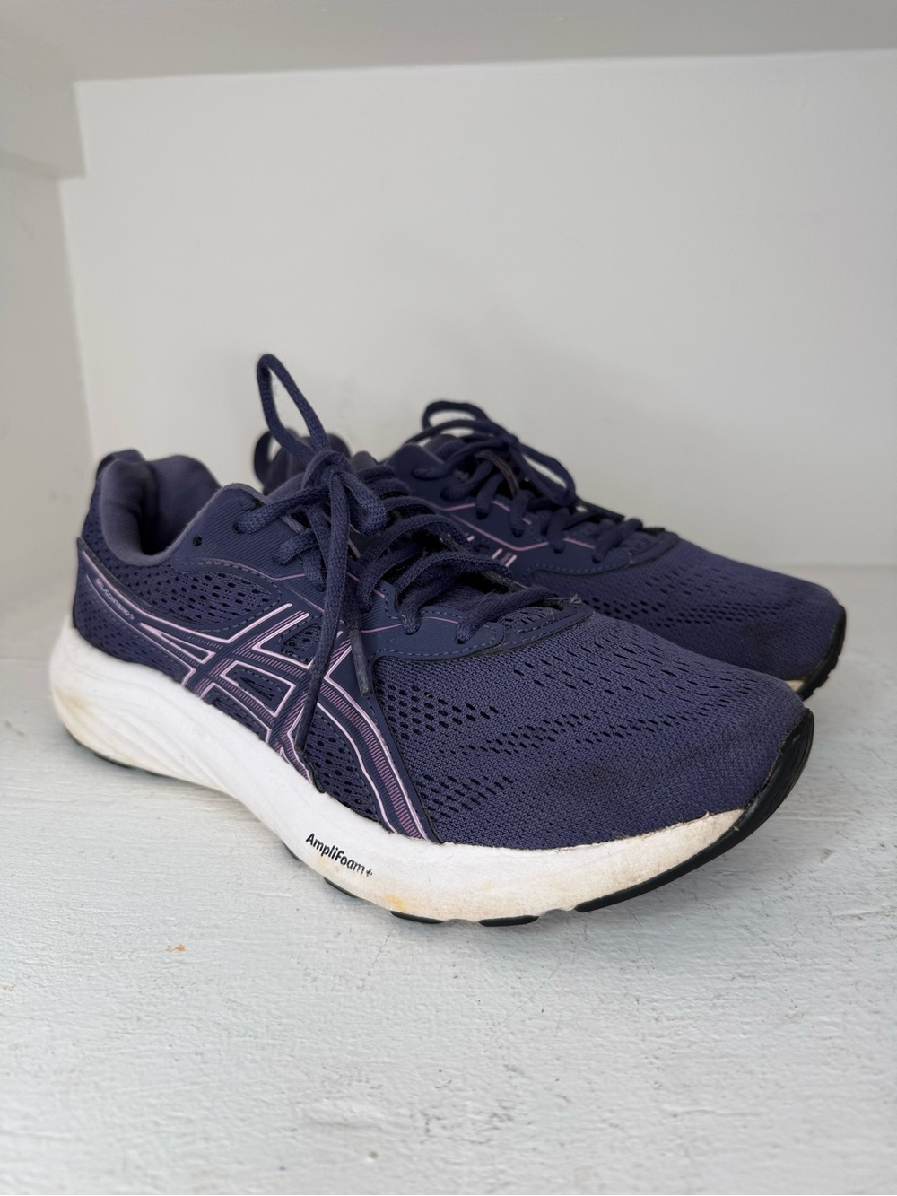 ASICS Women's Navy and Pink Athletic Running Shoes